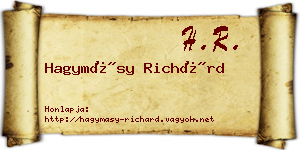 Hagymásy Richárd névjegykártya