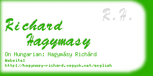 richard hagymasy business card